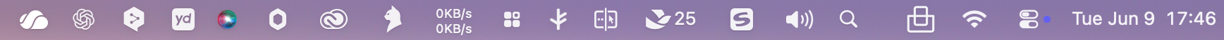 Tuck hiding macOS system icons like battery, Wi-Fi and Control Center
